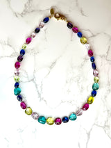Smooth Rainbow Multi Gemstone Necklace