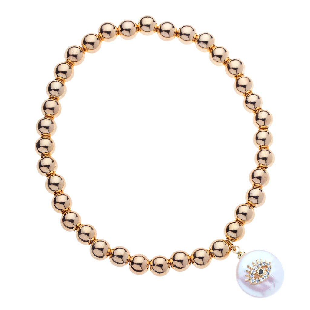 14K Gold Filled Bead Ball Stretch Bracelet by Menagerie