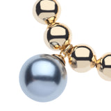14k Gold Filled 10mm Bead Ball Stretch Bracelet with Large Pearl