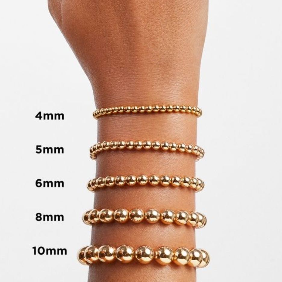 Gold Filled Beads, 7 mm, Stretch Bracelet