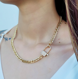 Curb Chain with CZ Lobster Clasp