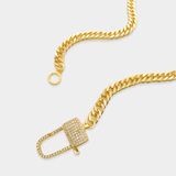 Curb Chain with CZ Lobster Clasp