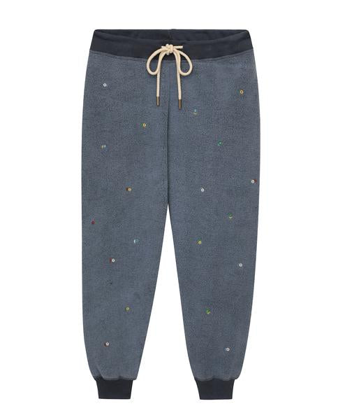 Vintage Navy Floral Emb Sherpa Sweatpant by The Great // FINAL SALE