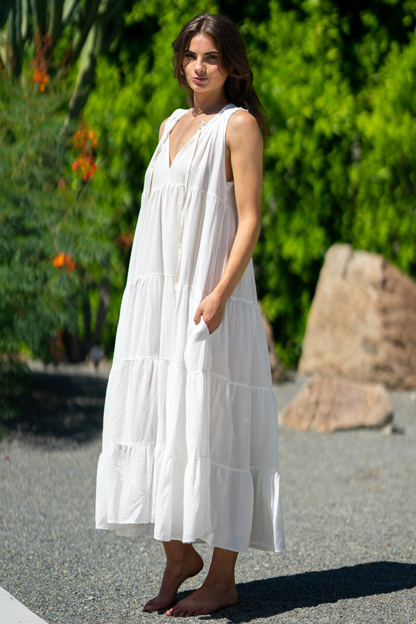 Lighthouse Tiered Maxi Dress by 9Seed