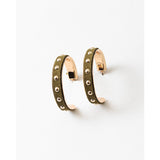 Suede Studded Hoop Earring