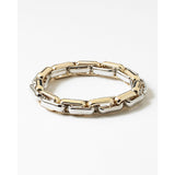 Mixed Metal Stretch Link Bracelet