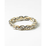 Mixed Metal Stretch Square Link Bracelet