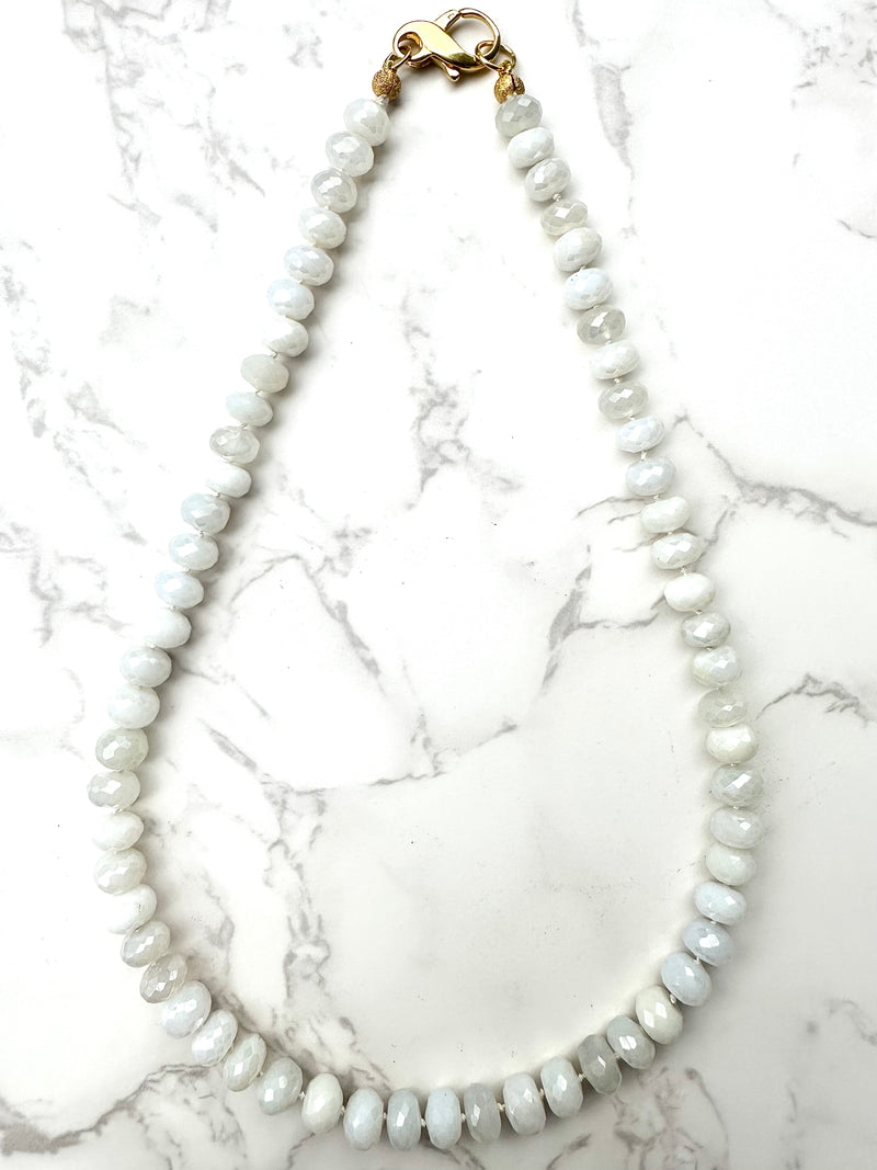 Faceted Mystic Moonstone Necklace