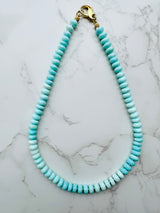 Smooth Aqua Peruvian Blue Opal Necklace