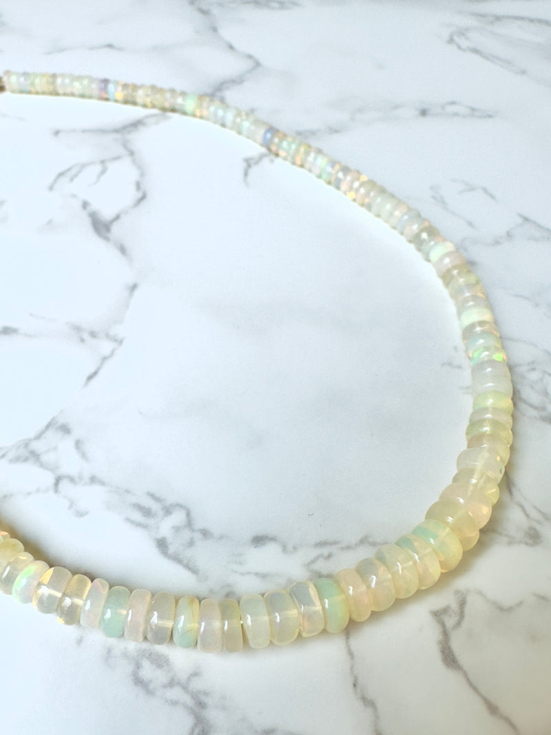 Smooth Australian Iridescent Opal Necklace