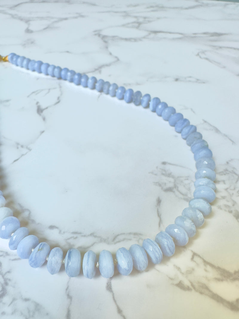 Light Blue Marbled Chalcedony Necklace