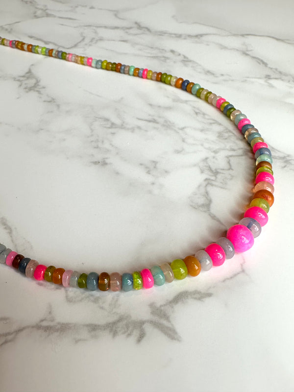 Neon Ethiopian Opal Disco Necklace 4