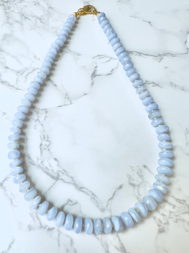 Light Blue Marbled Chalcedony Necklace