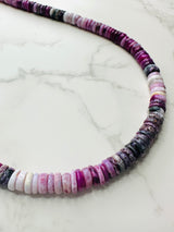 Ombre Purple Heishi Cut Opal Necklace