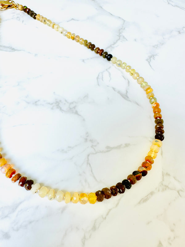 Warm Yellow/Brown Opal Necklace