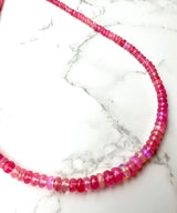 Pink Faceted Fire Opal Necklace