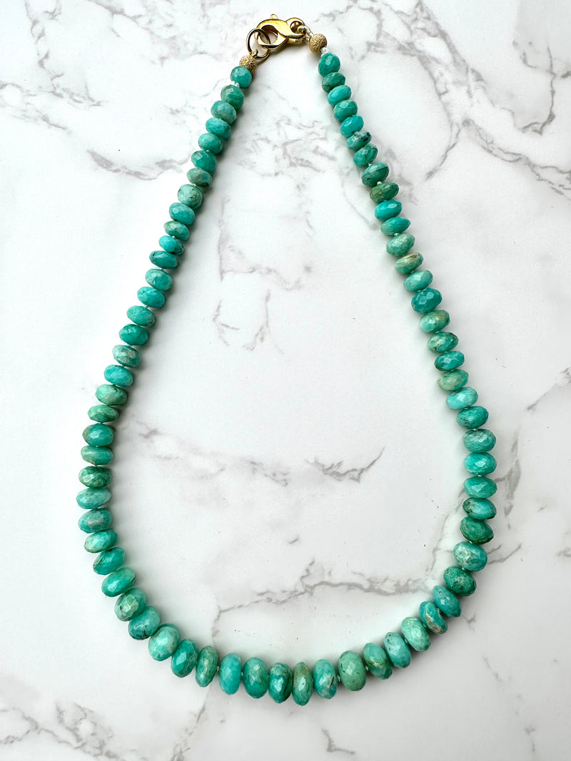 Graduated Amazonite Knotted Necklace