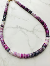 Ombre Purple Heishi Cut Opal Necklace