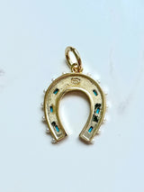 Horseshoe Turquoise Charm Pendant