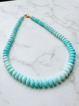Smooth Aqua Peruvian Blue Opal Necklace