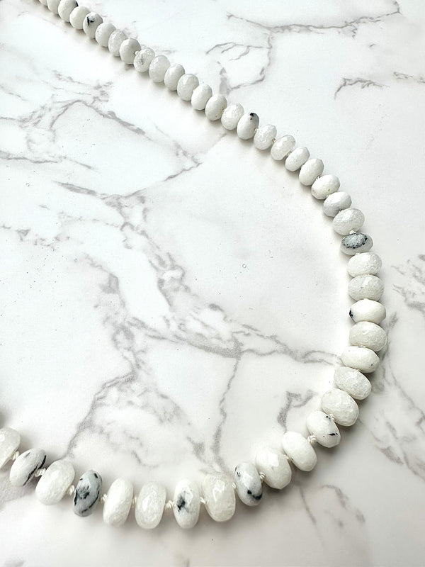 White Faceted Jade Candy Necklace