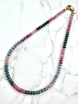 Smooth Multi Sapphire Knotted Necklace