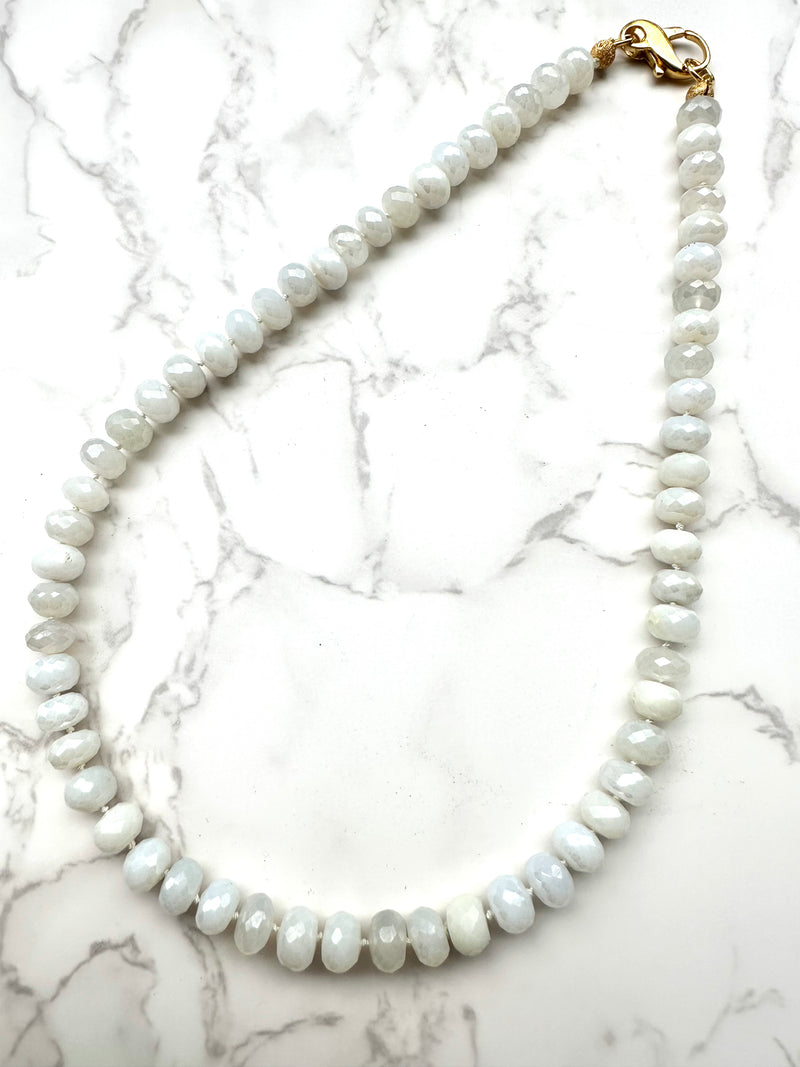 Faceted Mystic Moonstone Necklace