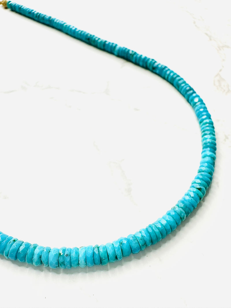 Faceted Heishi Turquoise Necklace