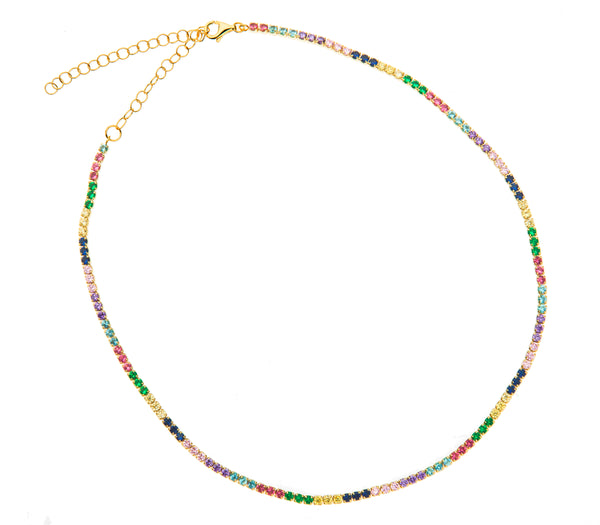 Rainbow Micro Tennis Choker Necklace