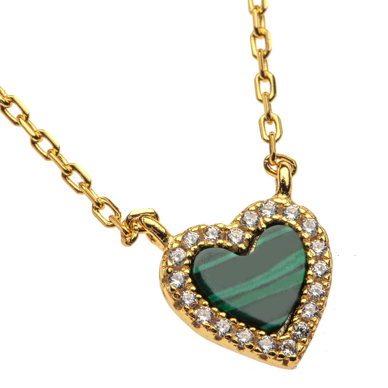 Malachite Baby Heart Necklace
