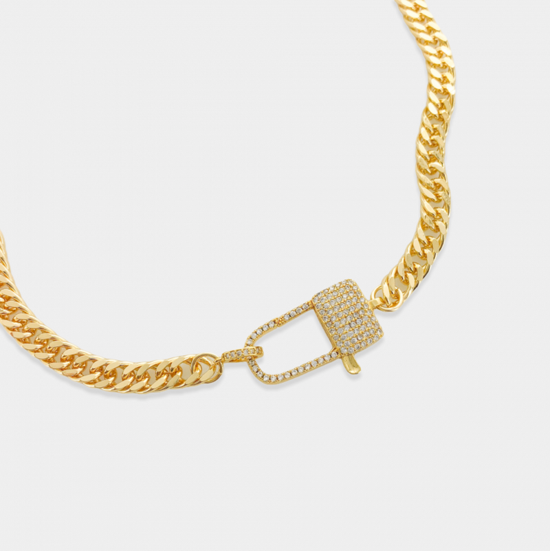Curb Chain with CZ Lobster Clasp