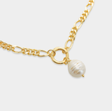 Figaro Chain with Removable Pearl Necklace