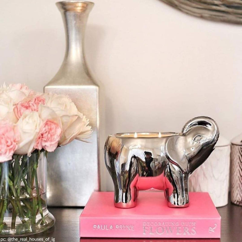 Silver Elephant candle