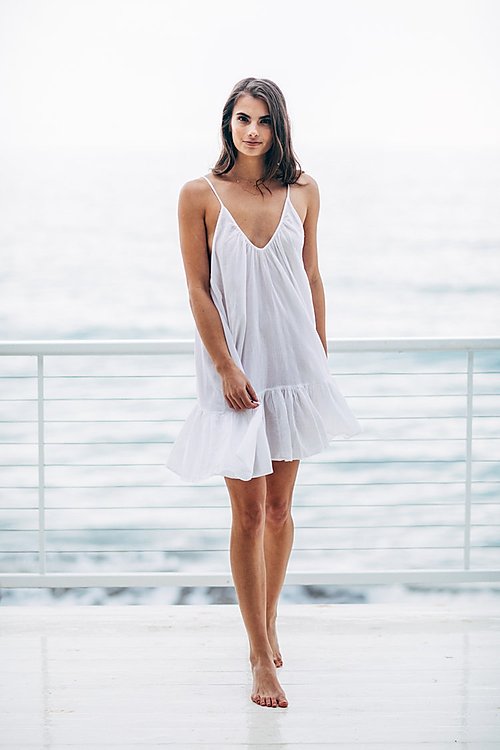 St Tropez Ruffle Mini Dress Cover-up by 9Seed