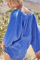 Marrakesh Dashiki in Double Gauze - Moroccan Blue by 9Seed