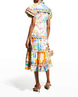 Cordelia Multicolor Embroidered Midi Dress by CELIAB