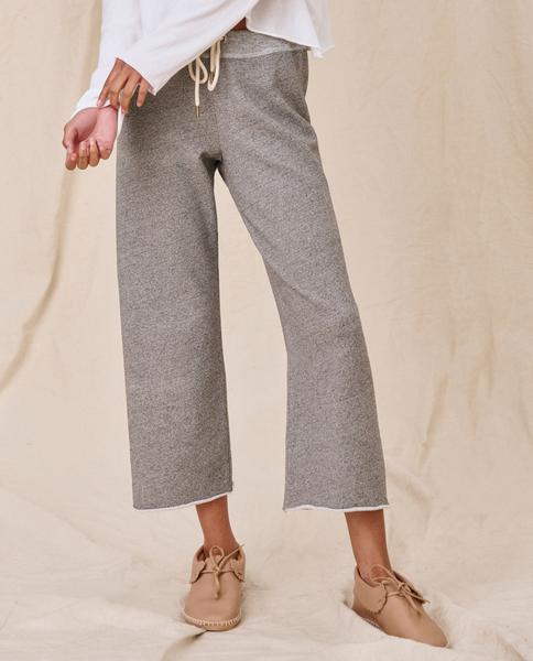 Grey Wide Leg Cropped Sweatpant by The Great // Final Sale